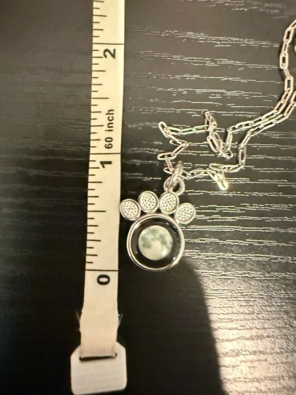 3 x 20$ Moon Paw Print Necklace Silver Tone Dog Lover Pendant